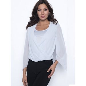 NWT Frank Lyman Light Blue Cross Over Blouse - Size 6